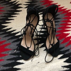 Black lace up heels